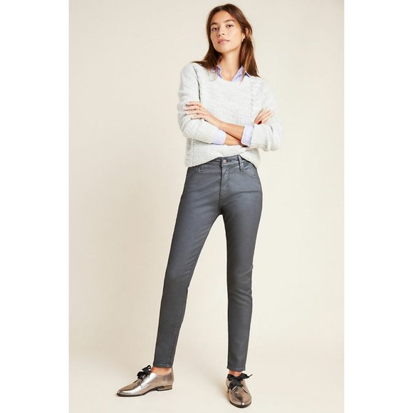 AG The Farriah High-Rise Coated Skinny Jeans